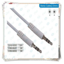 White premium 6.35mm male to male stereo cable